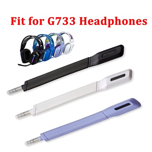 G733 Mic Boom, Replacement Mic Microphone Repair Parts for Logitech G733 G-733 G 733 Lightspeed Gaming Headsets Game Headphones Aux 3.5mm (White) - color: White