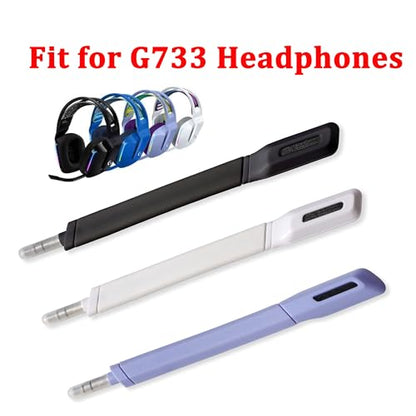 G733 Mic Boom, Replacement Mic Microphone Repair Parts for Logitech G733 G-733 G 733 Lightspeed Gaming Headsets Game Headphones Aux 3.5mm (White) - color: White