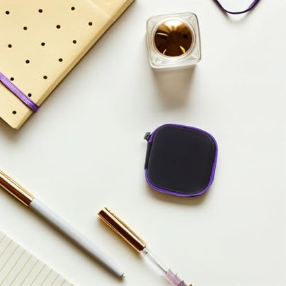 Sewroro Mini EVA Headphone Case, Portable Travel Earphone Pouch, Earbud Storage Box, USB Cable Holder, 2.95 x 2.95 x 0.98 Inches (Purple) - color: Purple