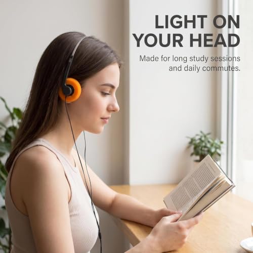 2 Pcs Retro On Ear Headphones, Wired Stereo Headphones, Lightweight Portable Headphone with Adjustable Headband, Cassette Player, Over-Ear (Black) - color: Black