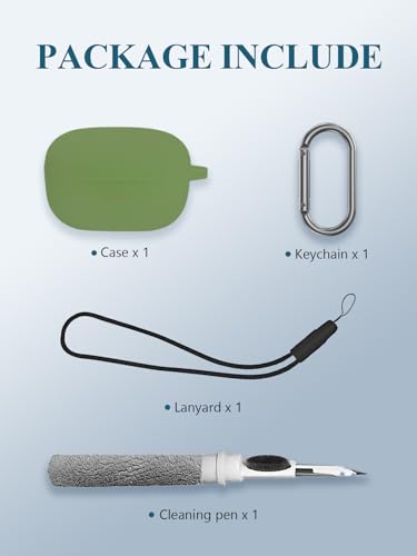 Case for JBL Endurance Race TWS True Wireless Sports Earbuds, WUNIAK Soft Silicone Protective Portable Scratch Shock Resistant Shell with Cleaner Kit & Carabiner & Lanyard ，Matcha Green - color: Matcha green