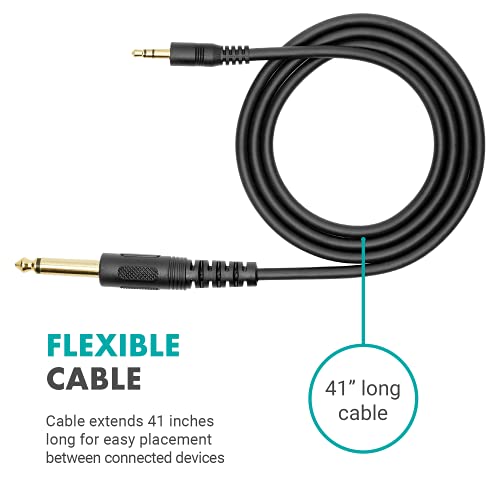 Movo WGA-1 6.35mm Guitar Cord to 3.5mm Extension TRS Male to Male Audio Cable - Perfect Speaker Cable, Aux Cord, or Headphone Jack Adapter - 1/4 to 3.5mm Adapter for Home Theater Accessories