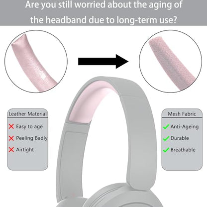 Defean Replacement Cushions Kit 2 IN1 Mesh Fabric Ear Pads + Headband Compatible with JBL Tune 600(T600BTNC 600BTNC)/660(T660NC 660NC)/670(T670NC 670NC) Headphones (Pink) - color: Pink