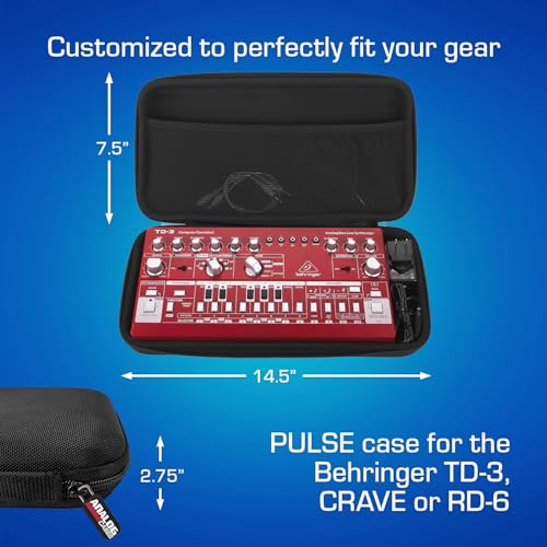 ANALOG CASES Case for Behringer TD-3/EDGE/CRAVE - Compact PULSE Hard Case | Durable Molded EVA Hard Case, Excellent Protection, Compact Design & Precise Custom Fit, Comfortable Handle, Smooth Zipper