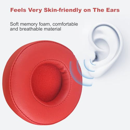 Alitutumao Replacement Earpads Ear Cushions Ear Cups Repair Parts Compatible with Beats by Dr Dre Pro/Detox Wireless Headphones Memory Foam Ear Pads (Red) - color: Red Earpads