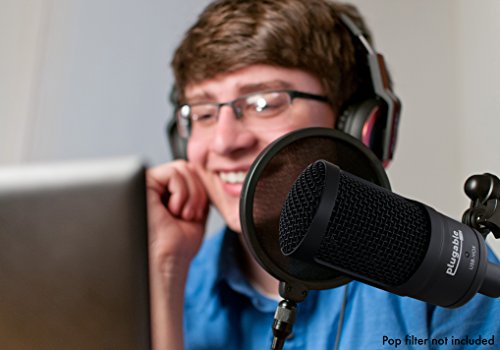 Plugable USB Studio Microphone - Podcast Microphone, Tripod Mounted Cardioid Condenser Microphone Optimized for Streaming TwitchMixerYouTubeDiscord (Compatible with Windows, macOS, Linux PCs)