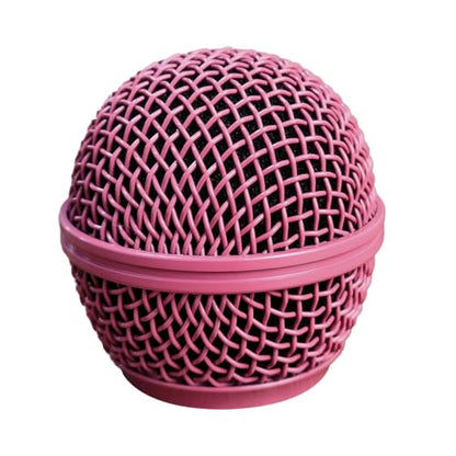 Microphone Head Replace, Steel Mesh Mic Grille Heads, Grille Mic Ball Replacement with Inner Foam, Fits for SM58 Windscreen Cover (Rose, 1 pcs) - color: Rose, size: 1 pcs
