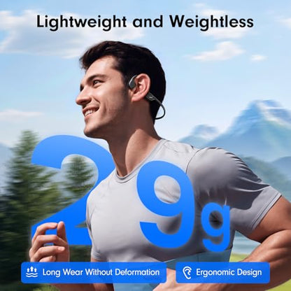 Bone Conduction Headphones, Open Ear Wireless Headphones with Mic | Bluetooth 5.4, 10H Playtime, IPX5 Waterproof, Lightweight Sports Headphones for Running, Workouts and Outdoor Use