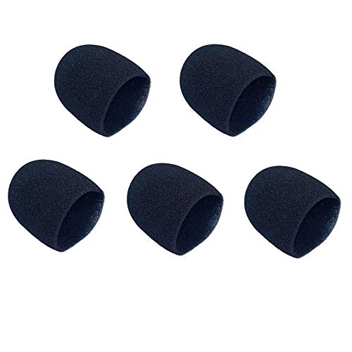 Inner Microphone Foam Isolation Shield Cover Windscreen Handheld Black 5 Pack