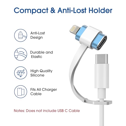 TechMatte USB C to Lightning Adapter 2 Pack 2.2A Charging Data Transfer - color: Blue, size: 2 Pack