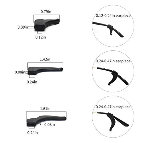 20 Pairs Eyeglasses Ear Hooks Retainers, Silicone Eyeglasses Anti-Slip Holder Stoppers Temple Tips Sleeve Retainer Eyewear Retainers Spectacle Stay For Eyeglasses, Sunglasses, Reading Glasses - color: Black+white