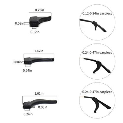 20 Pairs Eyeglasses Ear Hooks Retainers, Silicone Eyeglasses Anti-Slip Holder Stoppers Temple Tips Sleeve Retainer Eyewear Retainers Spectacle Stay For Eyeglasses, Sunglasses, Reading Glasses - color: Black+white