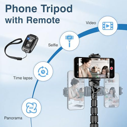 72" Tripod for iPhone, Phone & Camera Travel Tripod Stand with Remote, Compatible with Smartphone/Gopro - size: 72 Inch
