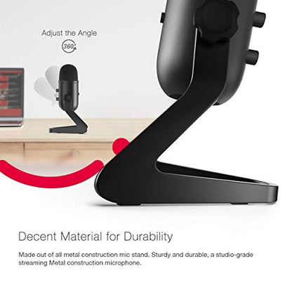 FIFINE K678 USB Podcast Microphone for Recording Streaming | Condenser Computer Mic for PC Mac, Headphone Output&Volume Control, Mic Gain Control, Mute Button, Vocal, YouTube, Gaming