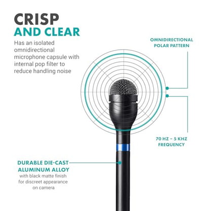 Movo HM-M2 Dynamic Omnidirectional Handheld Interview Microphone with 3-Pin XLR Connector