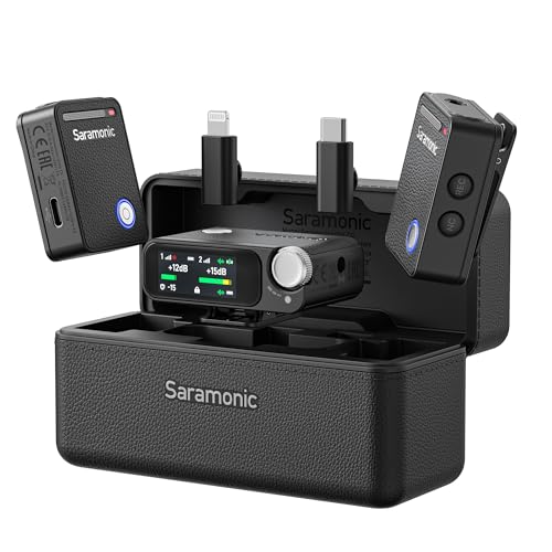 Saramonic Ultra Wireless Lavalier Microphone, 32-Bit Float Recording, Timecode Sync, Noise Cancellation, IPX5 Water Resistance, 984’ Range, 130dB SPL, for Cameras, Smartphones, Computers (ULTRA01)