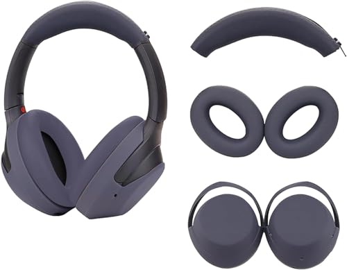 Adhiper Silicone Sweat Case Cover for Sony WH-1000XM4, WH-1000XM3 Headphones,Embody Headphone Case Covers for Earpads/Headband/Shell, Sweatproof Soft Silicone Accessories（Blue） | Soft Silicone Case, 3-in-1 Headphone Covers with Ear Cover & Headband Cover