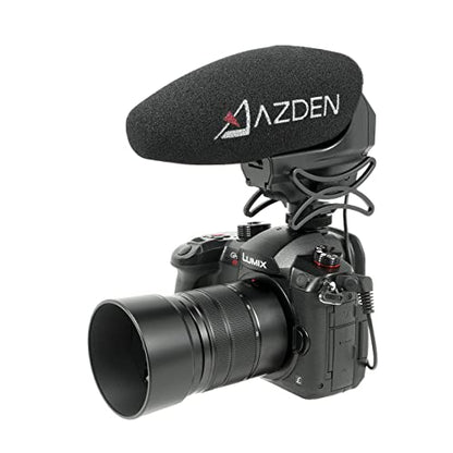 Azden SMX-30 Stereo/Mono Switchable Video Microphone | Swiveling Shock-Mount, Isolating Shock Mount, Recording a musical performance but want to tighten up the center image - style: SMX-30