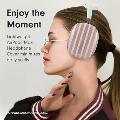 Sonix Protective Case for AirPods Max Headphones - Stylish TPU Hard Shell Ear Cup Covers | Abstract Stripe Nude - color: Abstract Stripe Nude