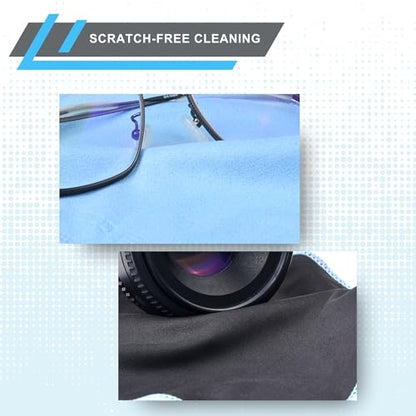 Eco-Fused Microfiber Cleaning Cloths - 5 Pack - Double-Sided Cleaning Cloths - Microfiber and Suede Cloth for Smartphones, LCD TV, Tablets, Laptop Screens, Camera Lenses and Delicate Surfaces - color: 5 Pack - 6.6 X 6.2" (Blue)