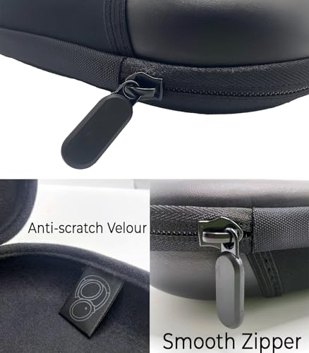 Headphones Case Compatible with Bose QC45/QC35/QC25/QC15/Ultra Gaming Headset, PU Hard Shell Travel Case with Cable Storage, Black