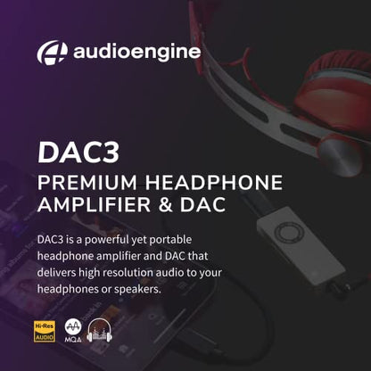 Audioengine DAC3 Portable USB-C DAC, 32-Bit Headphone Amplifier | Hi-Res Audio Adapter for iPhone, Android, Laptop and Tablet - size: Mobile