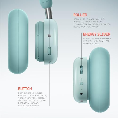 CMF BY Nothing Headphone Pro Active Noise Canceling Wireless Headphones Bluetooth 5.4 Over The Ear Headset, 50H ANC Playtime, Bass&Treble Slider, Custom EQ&Spatial Audio, Hi-Res LDAC, Light Green - color: light Green