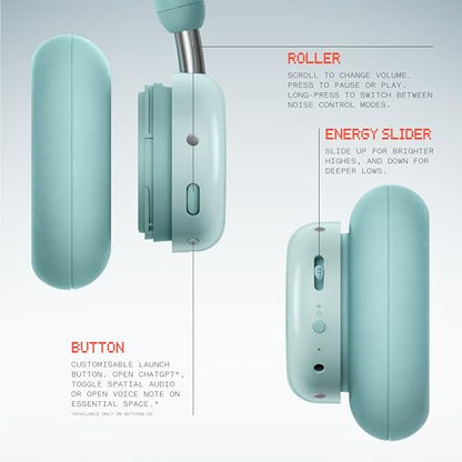 CMF BY Nothing Headphone Pro Active Noise Canceling Wireless Headphones Bluetooth 5.4 Over The Ear Headset, 50H ANC Playtime, Bass&Treble Slider, Custom EQ&Spatial Audio, Hi-Res LDAC, Light Green - color: light Green