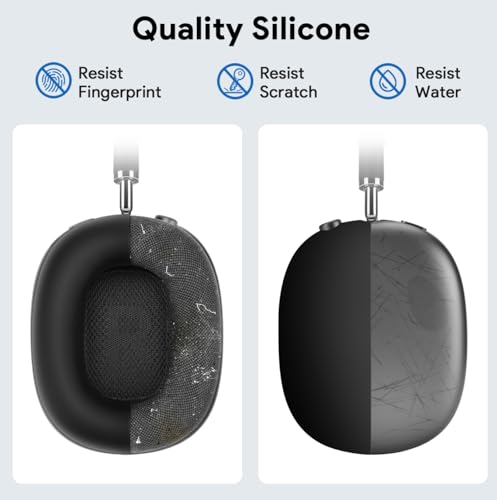 Yinke Smart Case for AirPods Max Headphones Supports Sleep Mode, with AirPods Max Silicone Earpad Cover/Ear Cups Cover and Headband Anti-Scratch Accessories, Hard Organizer Portable Carry Travel | with AirPods Max Silicone Earpad Cover/Ear Cups Cover and