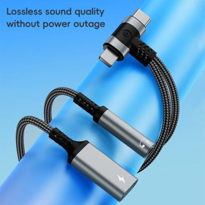 2 in 2 Light-ning and USB C to 3.5mm Headphone and Fast Charger Adapter, Type-C to 3.5mm Jack Aux Adapter Converter Dongle Audio Cable for i-pad i-Phone 16 15 14-11,X, Sam-sung, Pixel, Support Calling