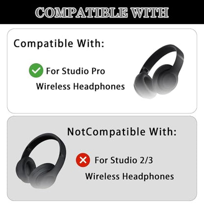 Aiivioll Studio Pro Silicone 2 in 1 Case Cover Set, Anti-Scratch Ear Pad Cover/Zipper Headband Cover for Beats Studio Pro Headphone, Studio Pro Soft Silicone Protector Accessories(Red) - color: Red