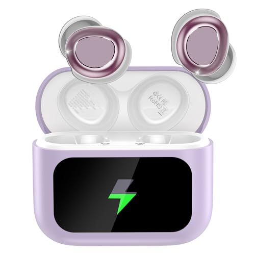 Earbuds Bluetooth in Ear Touch Screen Sleep Headphones, Small Design Mini Sleep Earbuds for Side Sleepers with Sleep Mode, Sleep Earphones Clear Calls, Dark Purple