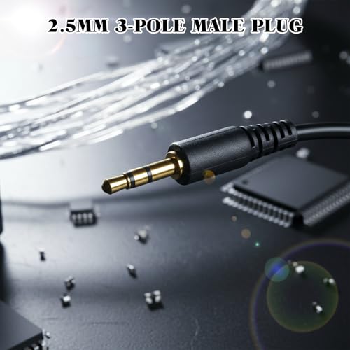 SynHHergyx 2 Pcs 2.5mm to 3.5mm Adapter Gold Plated 2.5mm Male to 3.5mm Female Stereo Audio Jack Adapter Cable Connector 6 inch Cord for Radios, Headphones, Recorder, Camera