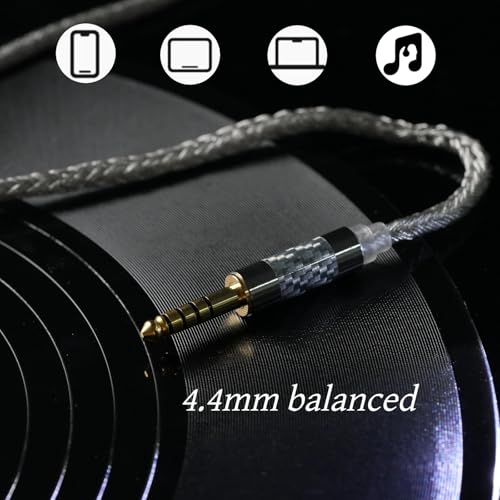 IEM Replacement Cable, 24-Core Silver-Plated, 4.1ft (1.25m), 4.4mm Balanced to QDC & 0.78mm 2-Pin for in-Ear Monitors - size: 4.4mm-QDC