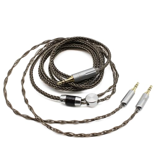 Youkamoo 8 Core Braided Silver Plated Replacement Cable Compatible with Hifiman HE4XX, HE-400i Headphones, 3.5mm to Dual 3.5mm Male 1.8m 6ft