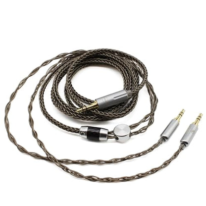 Youkamoo 8 Core Braided Silver Plated Replacement Cable Compatible with Hifiman HE4XX, HE-400i Headphones, 3.5mm to Dual 3.5mm Male 1.8m 6ft
