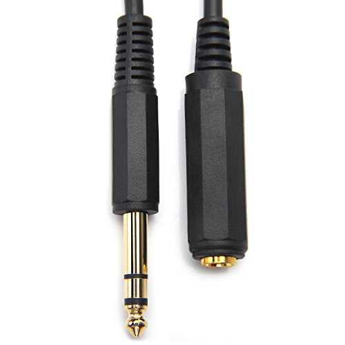15FT 1/4 Inch Male to Female Stereo Extension Cable Gold Plated Quarter inch Headphone Extension Cable Cord - size: 15 Feet