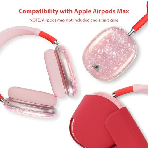 Case Cover for AirPods Max Headphone,Glitter Shell Pattern TPU Ear Cup Case,Silicone Ear Pad/Headband Protective Cover Accessories Compatible with Apple AirPods Max(2024/2020),Glitter Pink Seashell - color: Glitter Pink Seashell