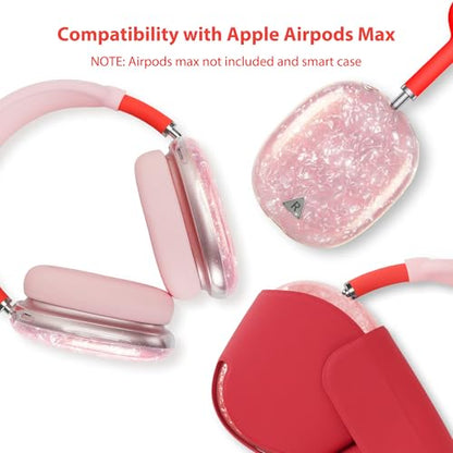 Case Cover for AirPods Max Headphone,Glitter Shell Pattern TPU Ear Cup Case,Silicone Ear Pad/Headband Protective Cover Accessories Compatible with Apple AirPods Max(2024/2020),Glitter Pink Seashell - color: Glitter Pink Seashell