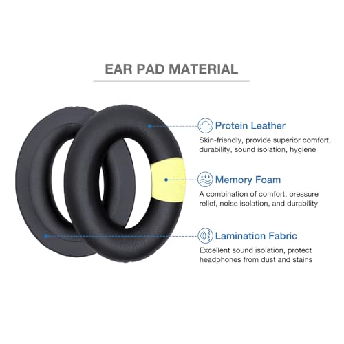 Replacement Ear Pads Upgrade Headband Cushion Pad Compatible with Bose A20 Aviation Headset, Protein Leather, Noise Isolation Memory Foam, Including Foam Filter Inserts, 3 Mic Covers
