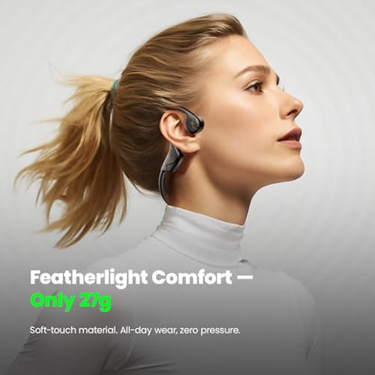 Open Ear Bone Conduction Headphones, Bluetooth 6.0 Wireless Sport Earbuds with Mic, 12H Playtime, IPX5 Waterproof, Comfort Air Conduction Headphones for Running, Walking, Cycling, Gym