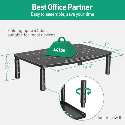 Zimilar 2 Pack Monitor Stands Risers, 3 Height Adjustable Monitor Riser | for Laptop, Printer, iMac, PC, Premium Metal Monitor Stand Riser for 2 Monitors