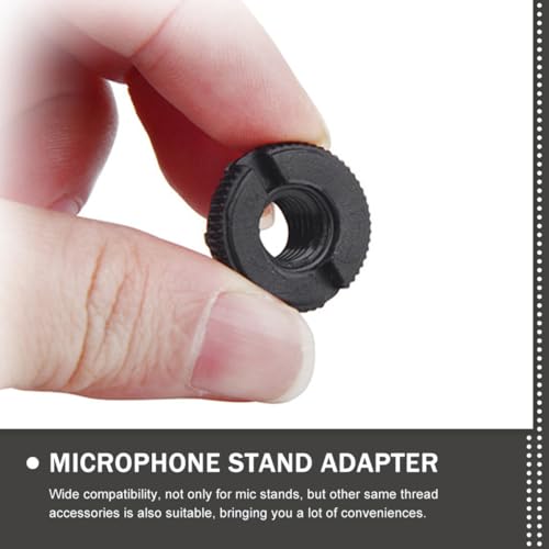 Cabilock 30pcs Mic Stand Adapter Set 3/8" Female to 5/8" Male Thread Screw Adapter for Microphone Boom Arm Mounts Compatible with Microphone Stands and Camera Tripods, Black Plastic