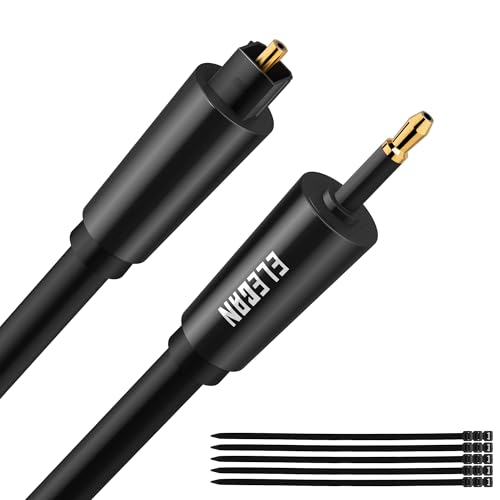Mini Toslink to Toslink Digital Optical S/PDIF Audio Cable 15 Ft, Gold Plated Soft Flexible Fiber Optic Cable,Signal Protection PVC,Surround Sound for Soundbar,Home Theater,Hi-Fi System+Ties MI - size: 15FT