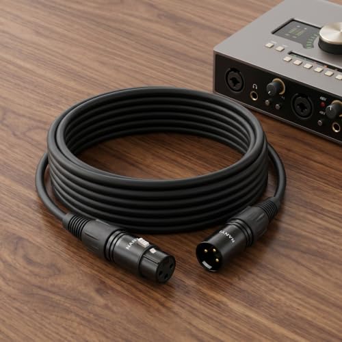 NANYI XLR Male to Female Microphone Cable, 3-Pin, DMX Patch Cord, 5ft, - size: XLR Male To Female-5FT
