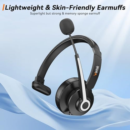 Wantek Headset with Mic, USB Headset with Microphone for PC, Computer Headset with Noise Cancelling Microphone with Mute in-line Control for Office Online Class Skype Zoom Meetings - color: Monaural-3.5MM+USB