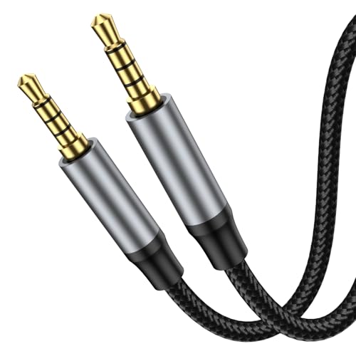 3.5mm Audio Cable, 15FT 4 Conductor TRRS Hi Fi Stereo Jack Shielded Male to Male AUX Cord for Headphones, PS4,Phone, Tablets, Headset, PC, Laptop and More. - size: 16.5FT