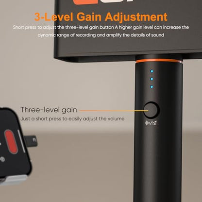 COMICA Revo S Wireless Handheld Microphone for iPhone17/16 Android Phone PC | Professional Interview Microphone with Plug & Play, Noise Reduction, Reporter Mic for Content Creators Speech Podcast Vlog