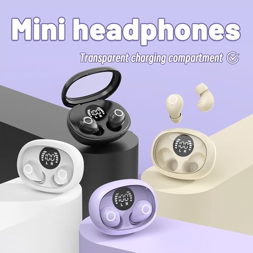 Mini Invisible Sleep Wireless Bluetooth Headphones,Mini Invisible Silicone Sleep Earbuds for Side Sleepers,Invisible Headphones, Bluetooth Headset, for Music, Work, Study (Purple) - color: Purple