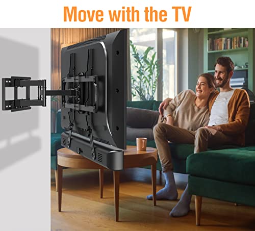 ELIVED Soundbar Mount Under or Above TV, Tool-Free Height Adjustable | Universal Sound Bar TV Bracket, with Detachable Long Extension Plates and L-Brackets, Holds Up to 15 lbs